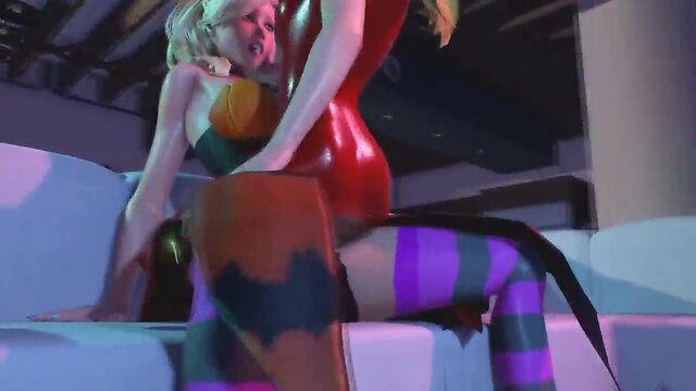 Halloween she-male sex - transvestite fucks sexy chick, 3d futari hentai porno