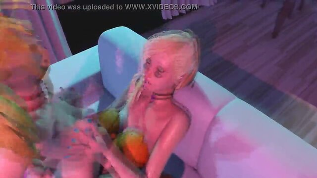 Halloween she-male sex - transvestite fucks sexy chick, 3d futari hentai porno