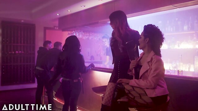 Mature time transfixed: joanna angel spitroasted at the bar