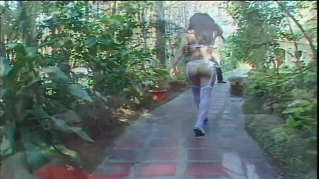 Luana lovely brunette shemale chick fuck guy in a park