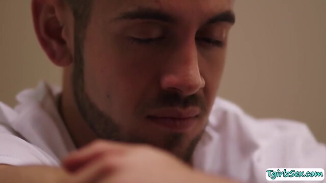 Ts blond booty drilled by massive penis