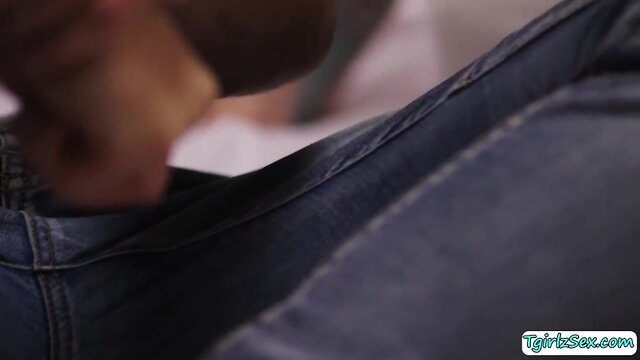 Ts blond booty drilled by massive penis