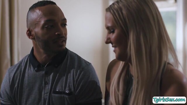 Tgirl kayleigh enjoys swallowing ebony prick