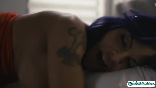 Transsexual ass drilled by stepsis ebony boyfriend