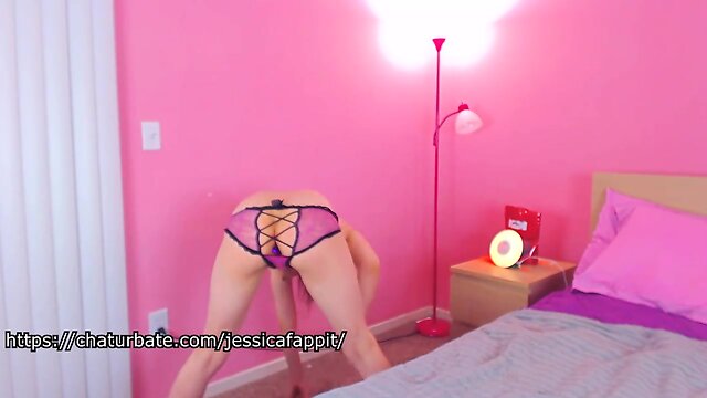 Young cam trans whore tgirl jessica fappit dance with buttplug in