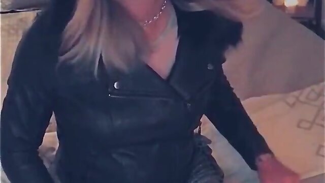 Dakota: leather, lace...cum on my face