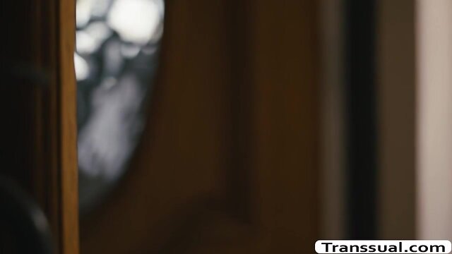 Tranny natalie finally fucks roomate reagan