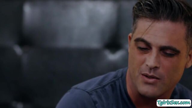 Blond shemale aubrey kate analed by her guy