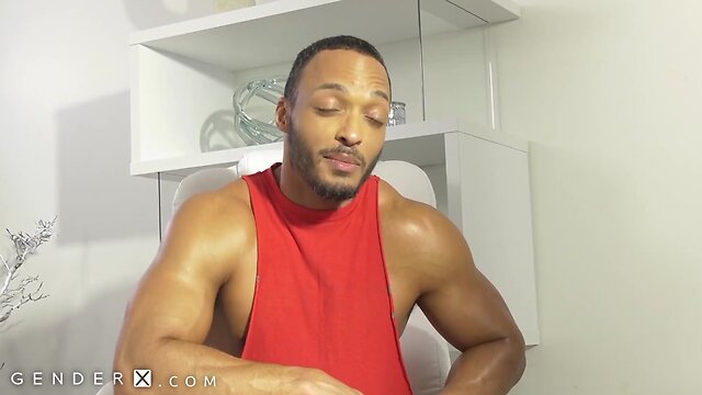 Genderx - nadia love's cock pops out when working out with trainer