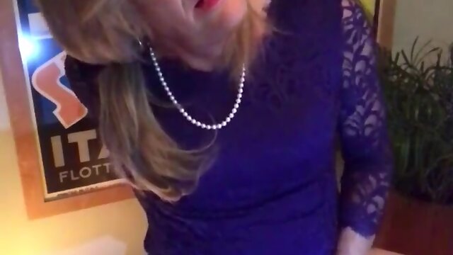 Dakota: blue dress..white sultry mess