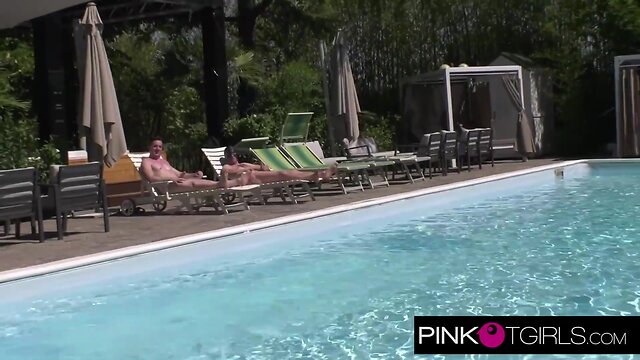 Raphaella ferrari in her first trio where she buggers two lucky stallions