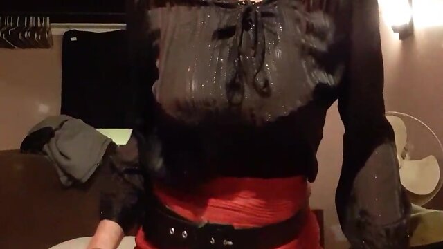 Wild Solo Sissy Trans Video: Big Dildo, Big Tits, Blowjob & Explosive Orgasm!