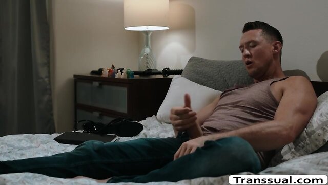 Stepdad caught by tran stepdaughter wanking off