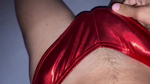 Massive booty new leather bikini ( ejaculation)