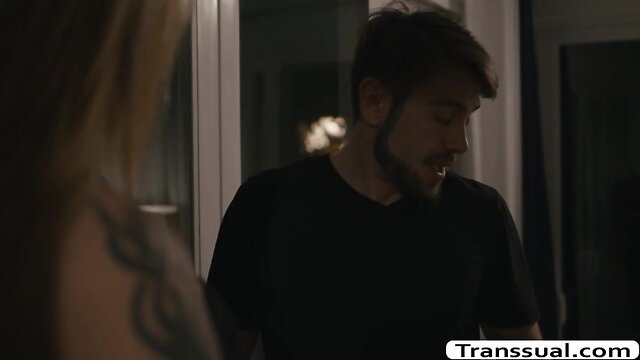 Tranny stepmom lets her stepson fuck her booty