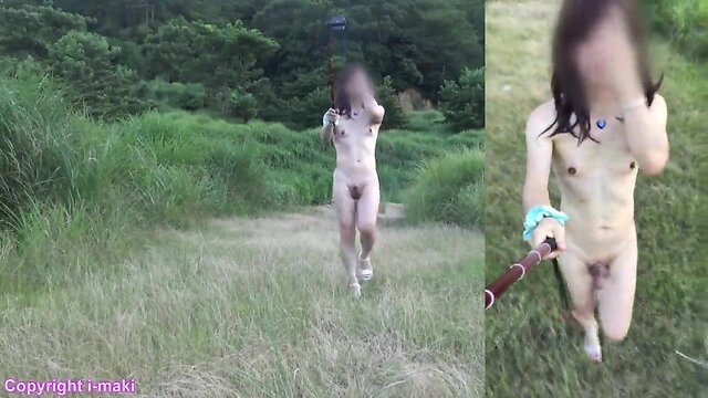 Sissy ijuin maki walking in a free space near a road