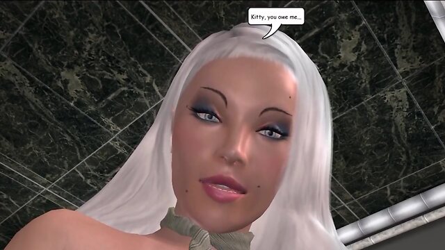 Sexy t-girl fucks woman in the toilet - 3d futanari cartoon toilet sex