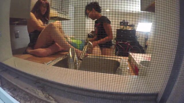 A Steamy Interracial Kitchen Rendezvous: Trans Babe & Pizza Delivery Guy