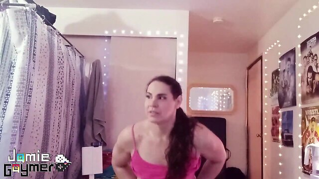 Jamie g exercising n stretching