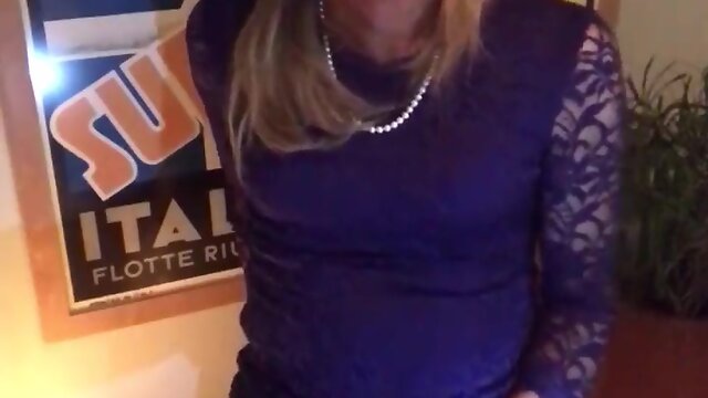 Dakota: blue dress..white sultry mess