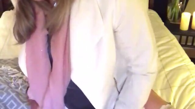 Mature Pretty Babe Horny Jerking Off Big Cock: Solo Lingerie Masturbation Cumshot