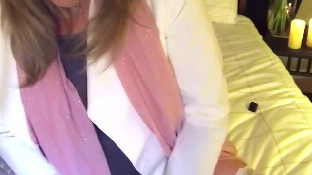 Mature Pretty Babe Horny Jerking Off Big Cock: Solo Lingerie Masturbation Cumshot