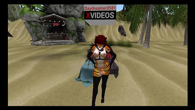 Day our tigress herm fucks her wife stasha on the beach in latex