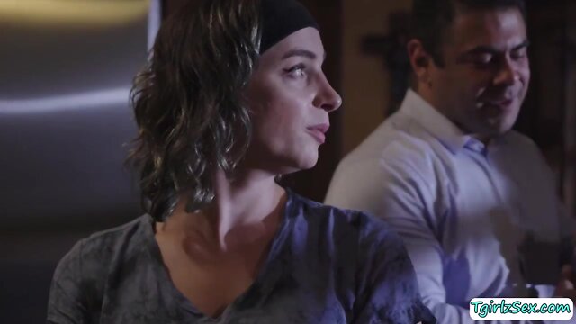 Stepdad fucks his tgirl stepteen on her day