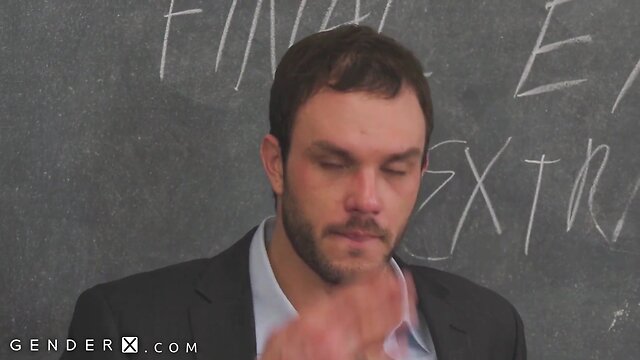 Genderx - ladyboy oriental schoolgirl hammered on teacher's desk