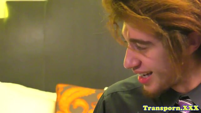 Fetish-Clad TGirl: Anal, Blowjob, High Heels & Spex!