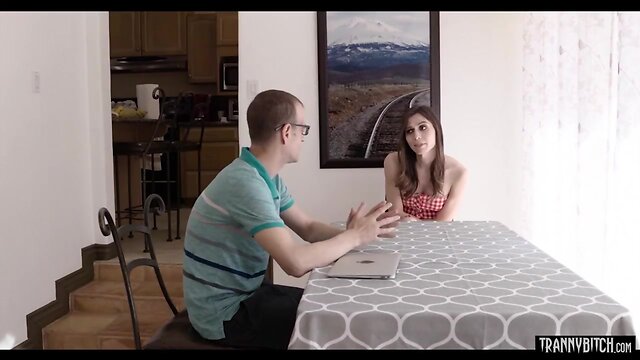 Chesty tgirl gets her butthole stretched by her lover