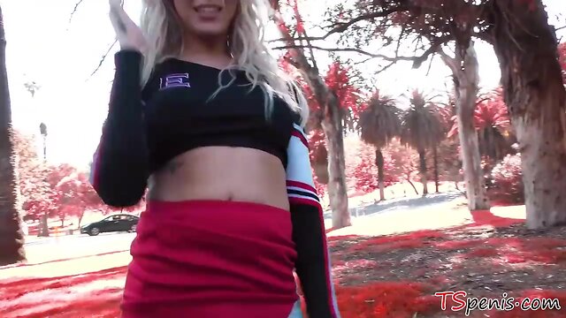 Transvestite cheerleader aubrey kate double penetrated