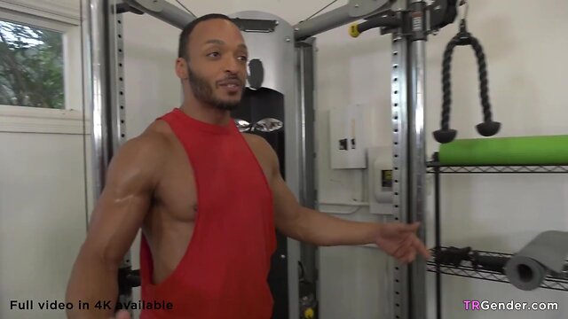 Ebony personal trainer fucks nadia love