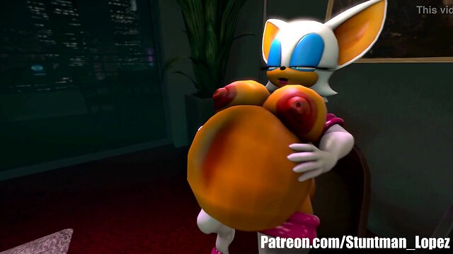 Wild Futanari Anal Adventure: Rosalina & Rouge Take on a Huge, Blazing Big Cock!