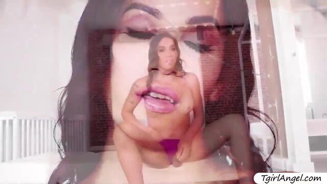 Tattoed and chesty transsexual tori maye gets her butthole drilled hard