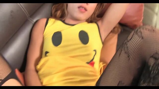 Happy face open hole creampie