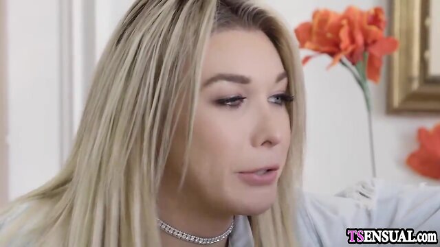 Blond ts anal hammered by her boyfriends hard pecker