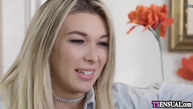 Blond ts anal hammered by her boyfriends hard pecker