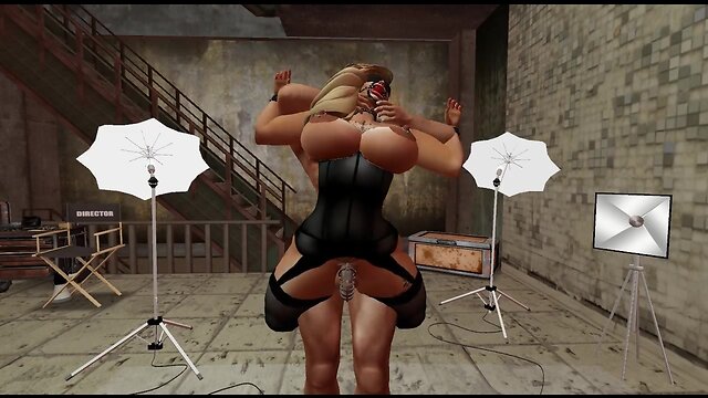 Blonde in Lingerie BDSM Bound & Gagged: Interracial Anal Fucking