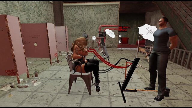 Blonde in Lingerie BDSM Bound & Gagged: Interracial Anal Fucking