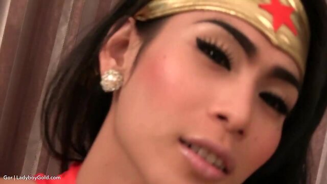 Ladyboy gor large pecker play