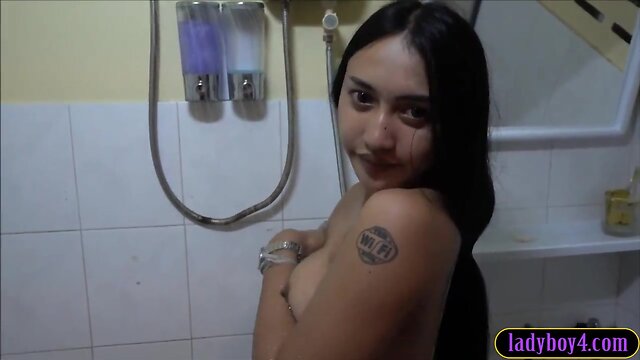 Enormous juggs tranny girlfriend rides schlong anal at home