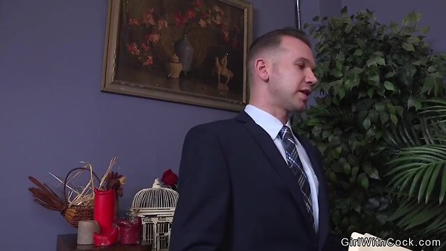 Alt t-girl with enormous prick fucks dude