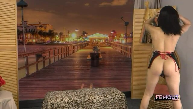 Transvestite stripping naked for webcam