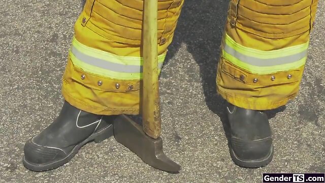 She-Male firefighter aspen brooks barebacked