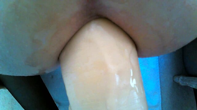 Ultra close crossdresser anal play