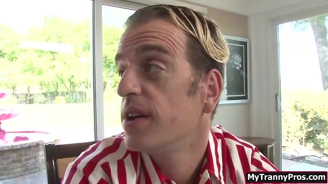 Chesty she-male cheerleader analed by mentor