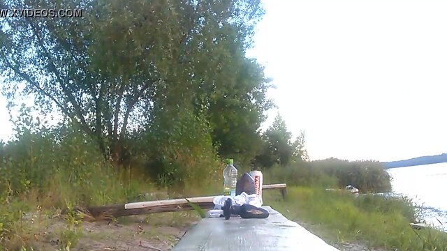 T-Girl outdoor handjob