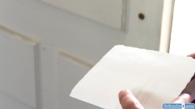 Chesty tgirl juliette stray titfucking a guy