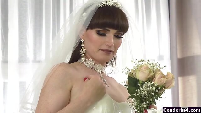 Transsexual bride natalie mars anal rides husband